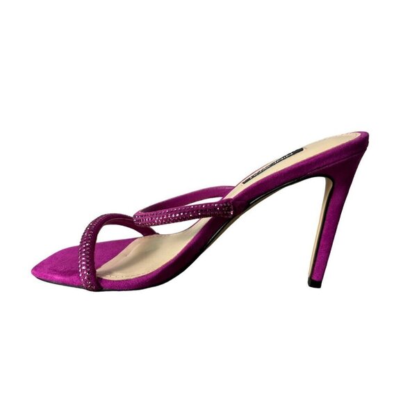 Nine West Zarleen 2 Slip On Heel in Dark Pink Fabric Rhinestones Women's Size 7M - Picture 9 of 13